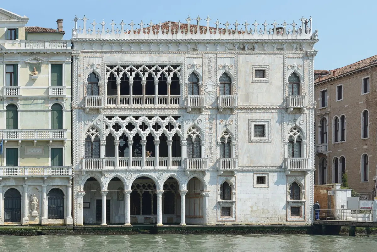 The Gothic facade of the Ca' d'Oro on the Grand Canal