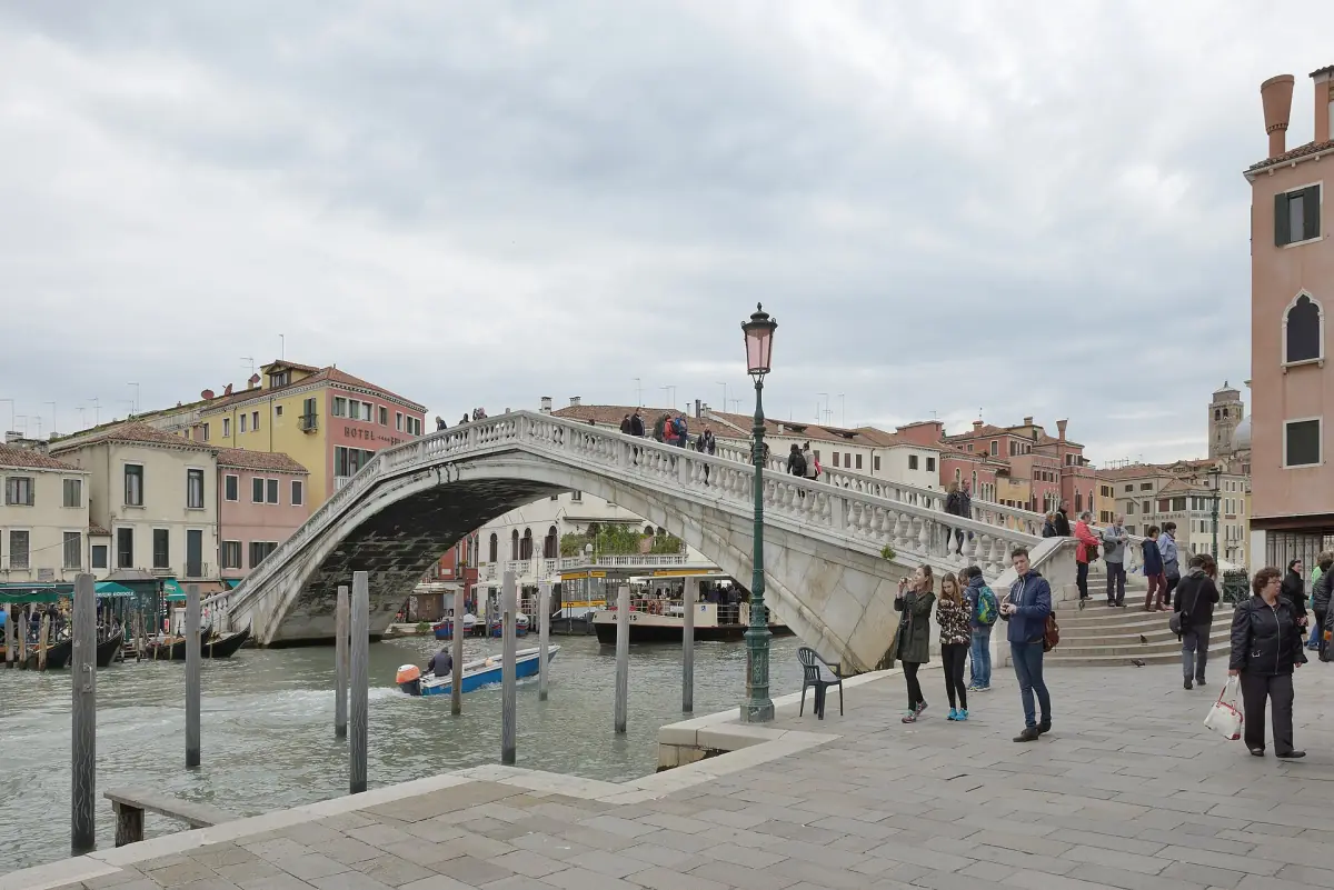 The stone Scalzi Bridge over the Grand Canal
